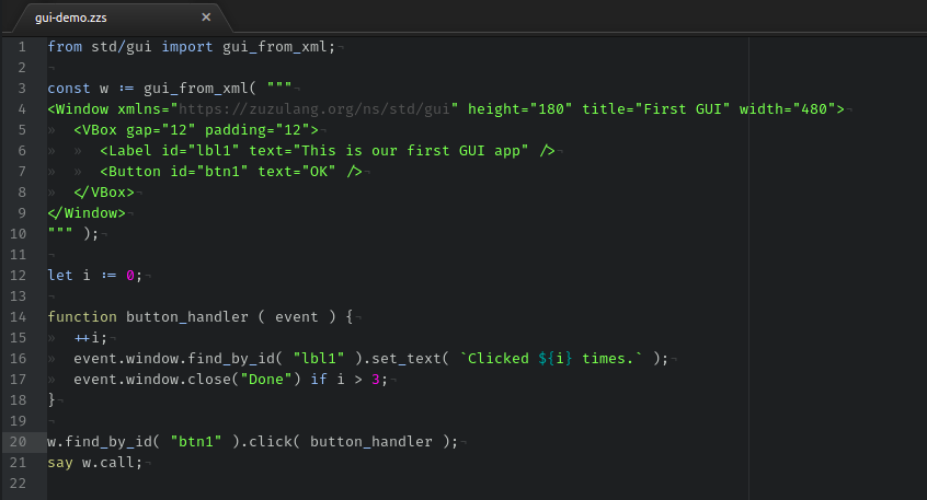 Coding the GUI