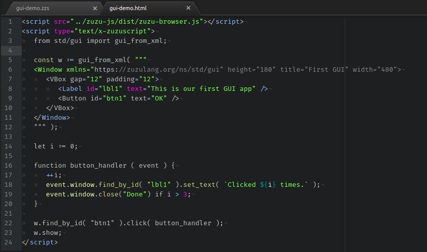 Coding the GUI for the browser