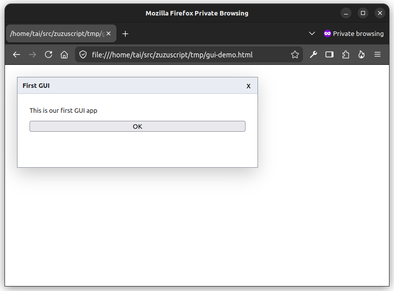 Running the GUI in the browser