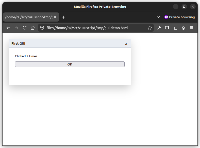 Interacting with the GUI in the browser